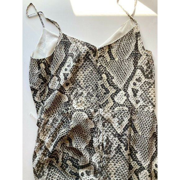 L'AGENCE Maeve Snake Print Silk Crepe V-Neck Tie Wide Leg Jumpsuit, Size 10 - Picture 7 of 13